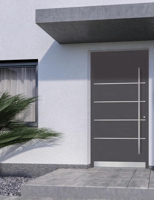 luxury front door silver